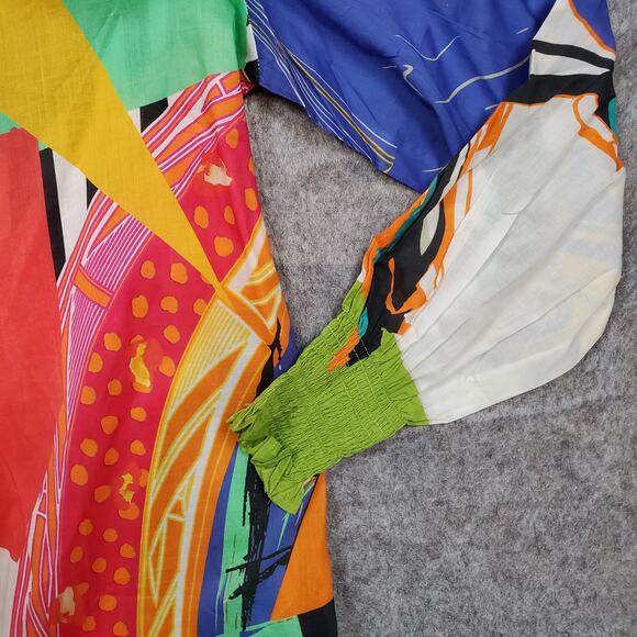 Ammara Khan Kaftan Womens Large Multicolor Artsy Art to Wear Tunic Pakistan - Picture 3 of 12